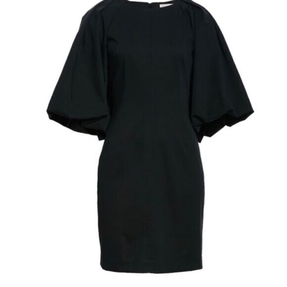 REBECCA Taylor Bodycon Jewel Neckline Short Puff Sleeve Mini Cocktail Dress NEW - Picture 10 of 11